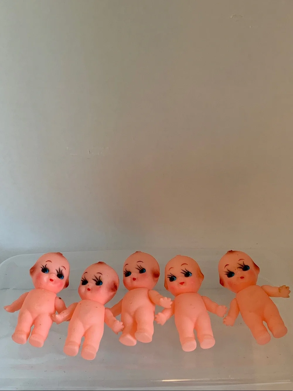Set of 5 Pink Vinyl Baby Dolls for Kids